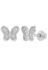 sparkling teensy-weensy cz baby screw back earrings